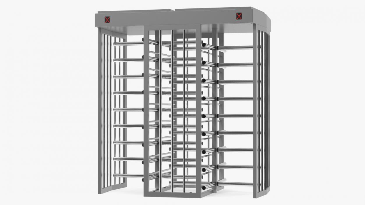 3D model Full Height Dual Lane Security Turnstile