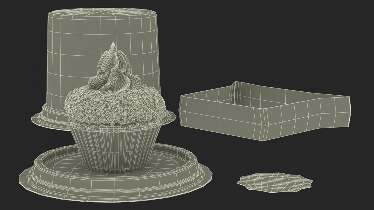 3D model Cake in Plastic Container