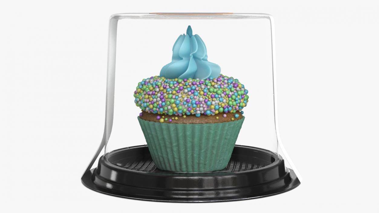 3D model Cake in Plastic Container