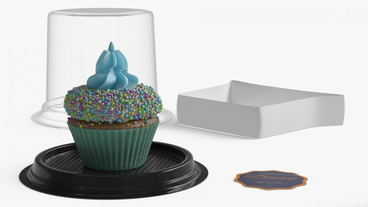 3D model Cake in Plastic Container