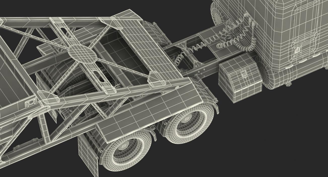 3D model Truck with Bottom Dump Trailer