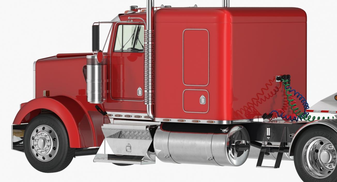 3D model Truck with Bottom Dump Trailer