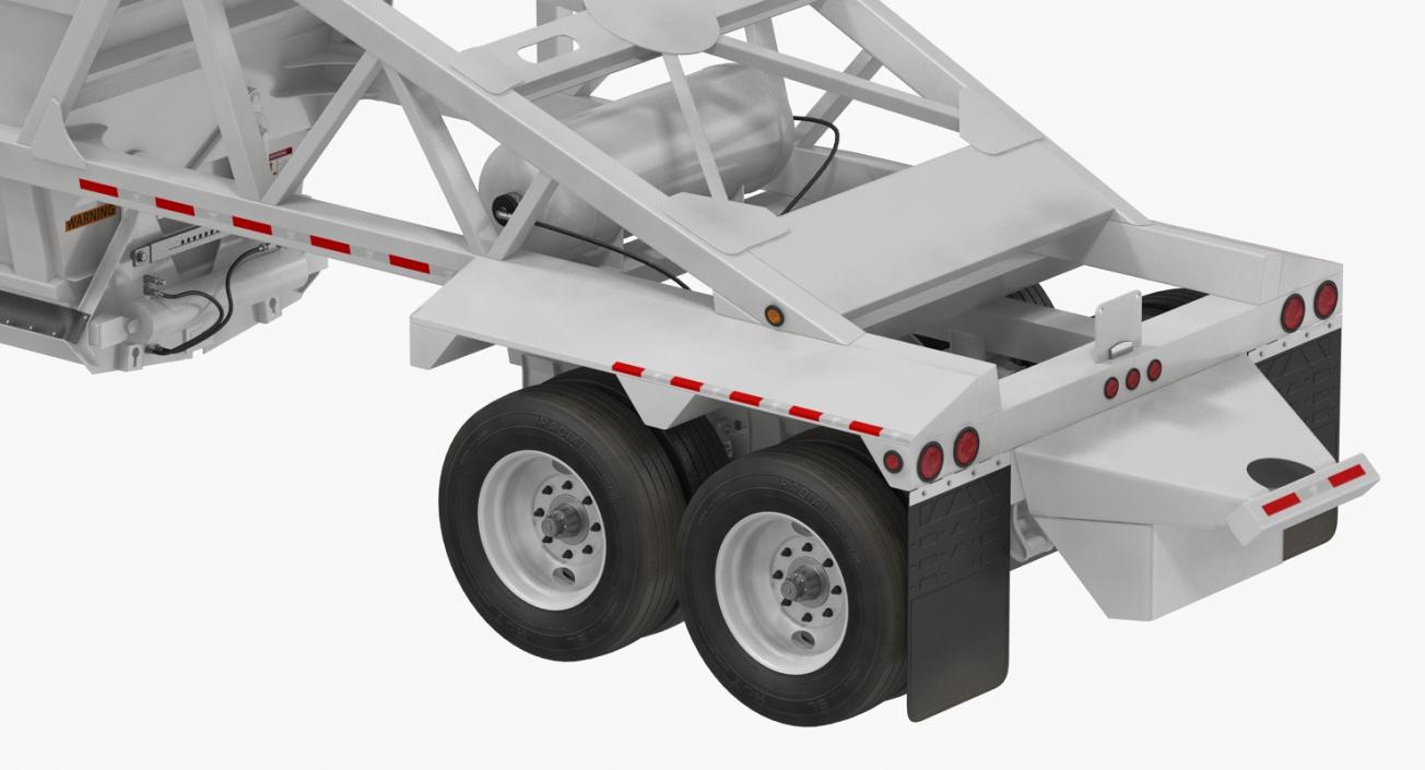 3D model Truck with Bottom Dump Trailer