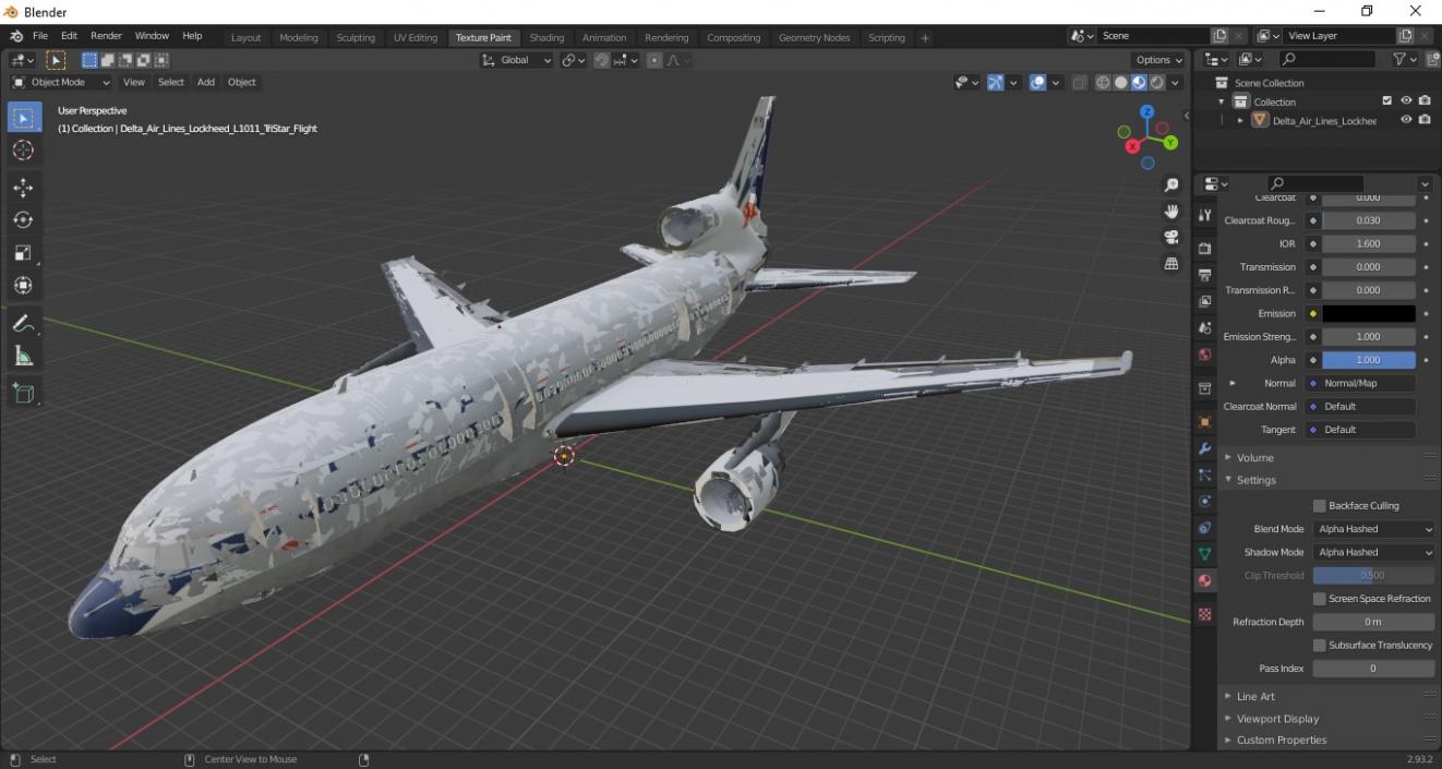 3D Delta Air Lines Lockheed L-1011 TriStar Flight