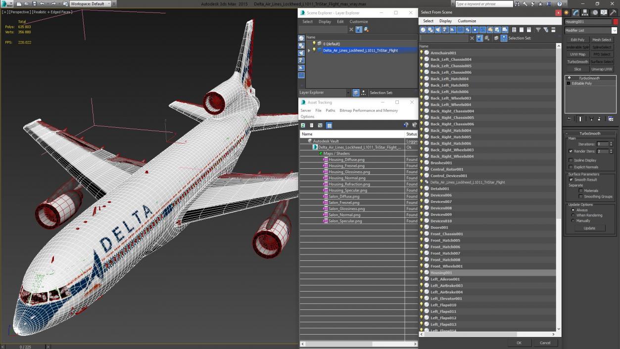 3D Delta Air Lines Lockheed L-1011 TriStar Flight