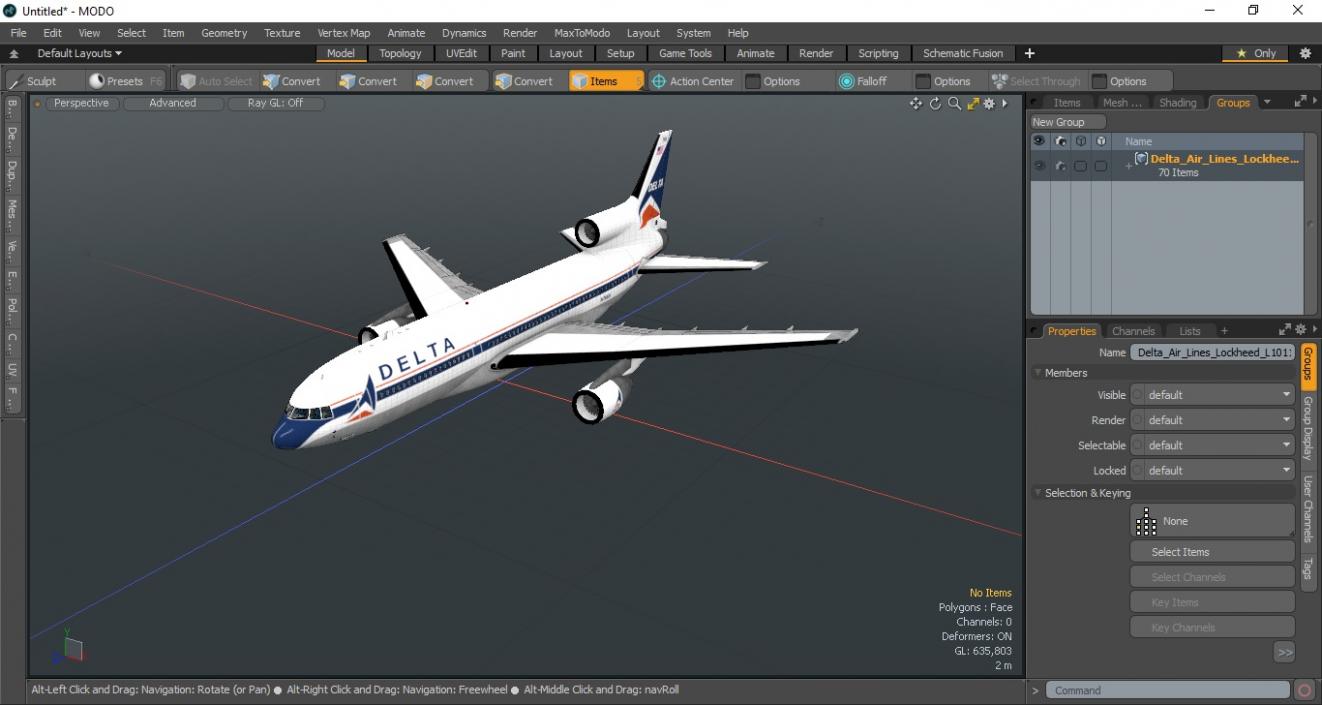 3D Delta Air Lines Lockheed L-1011 TriStar Flight