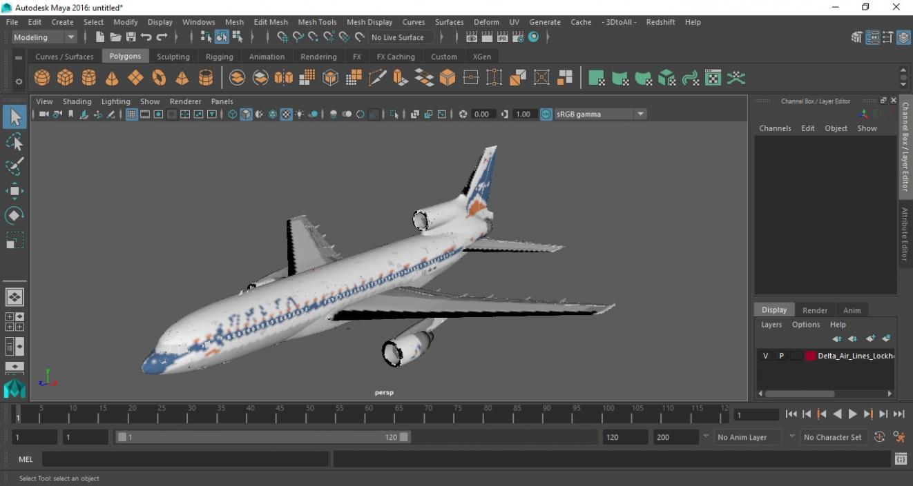 3D Delta Air Lines Lockheed L-1011 TriStar Flight