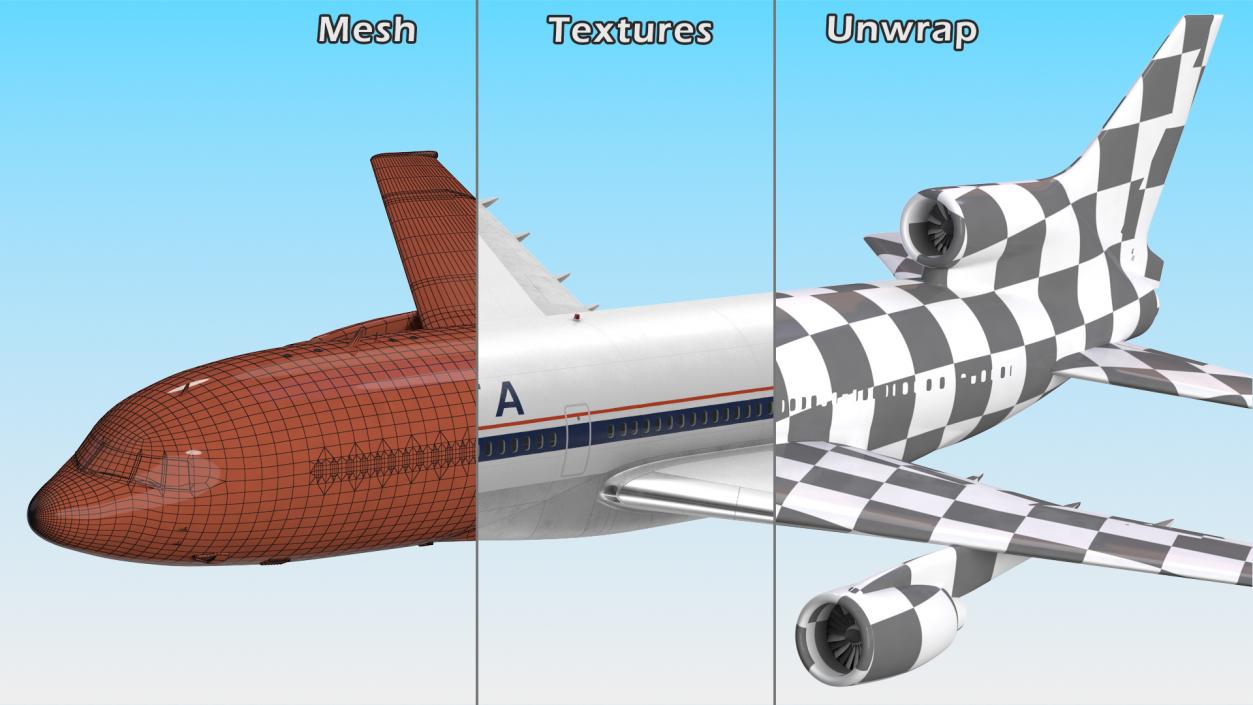 3D Delta Air Lines Lockheed L-1011 TriStar Flight