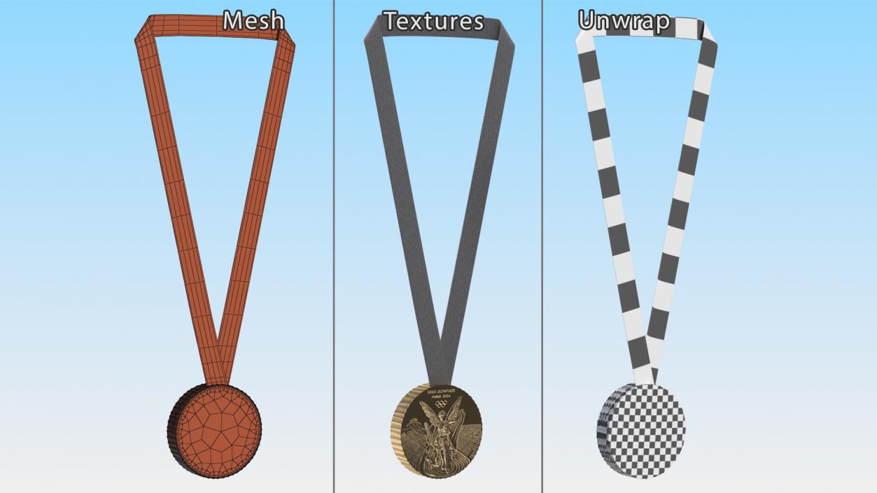 3D model Olympic Medals 2024 Collection