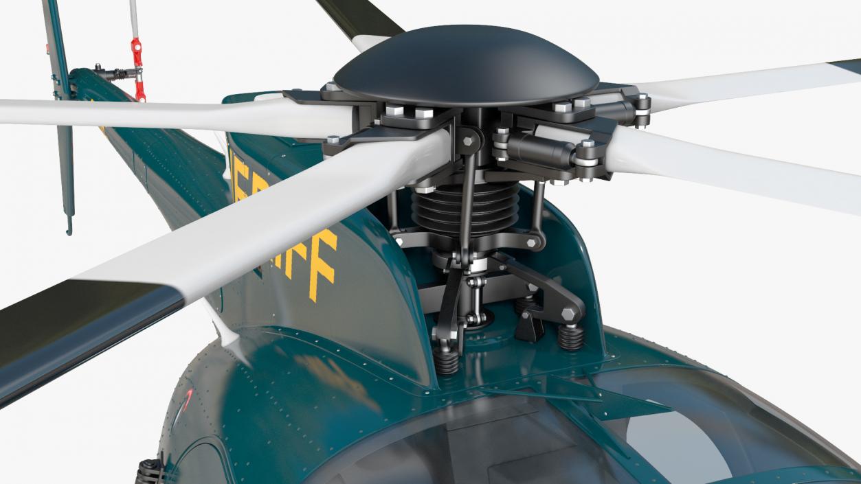 3D MD 500E Sheriff Helicopter Rigged model