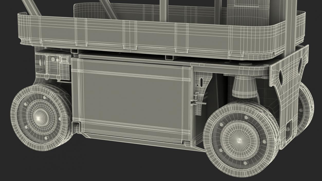 3D Vertical Mast Lift Folded Dirty