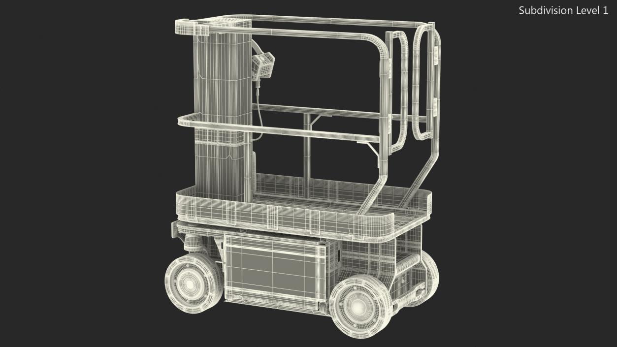 3D Vertical Mast Lift Folded Dirty