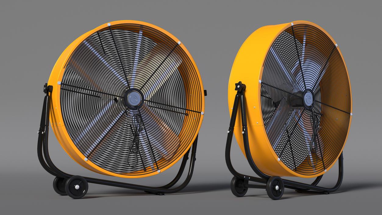 Industrial Floor Fan 2 3D