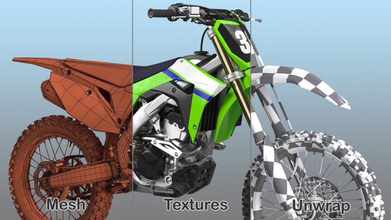 Motocross Bike Generic Rigged 3D model