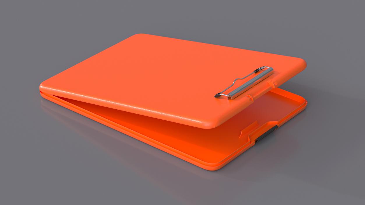 Open Storage Clipboard Orange Empty 2 3D