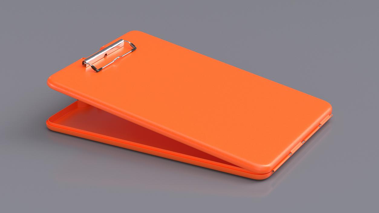 Open Storage Clipboard Orange Empty 2 3D