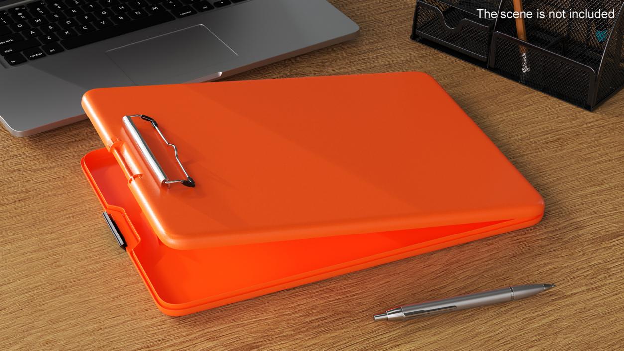 Open Storage Clipboard Orange Empty 2 3D