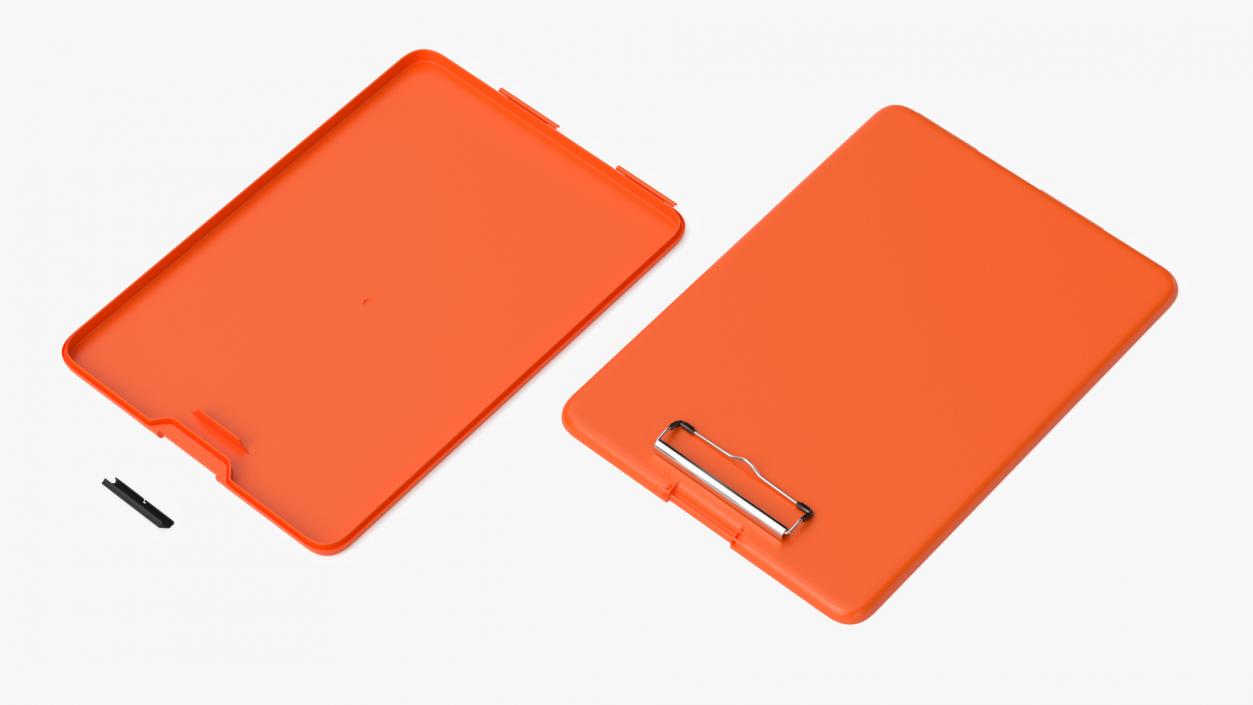 Open Storage Clipboard Orange Empty 2 3D