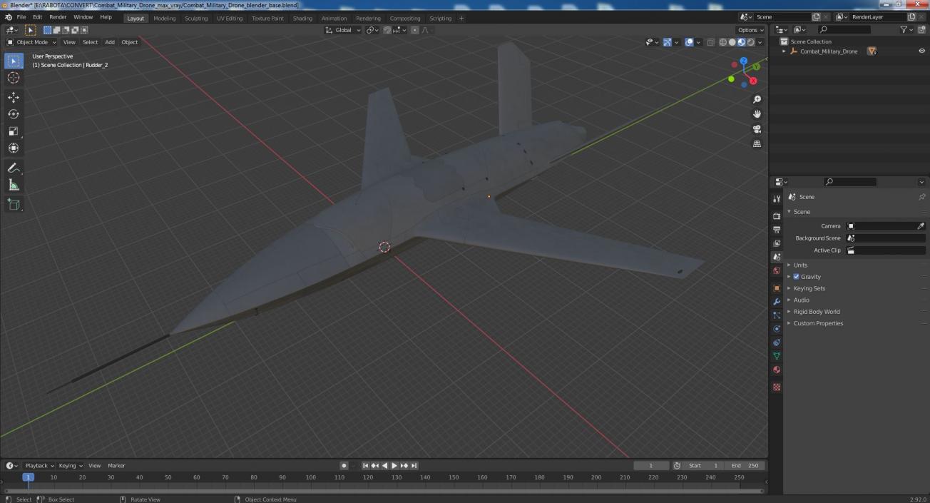 3D Combat Military Drone