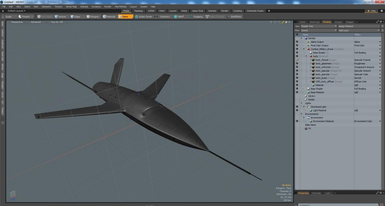 3D Combat Military Drone