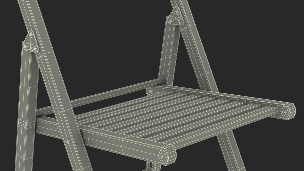 Folding Chair Black Open 3D model