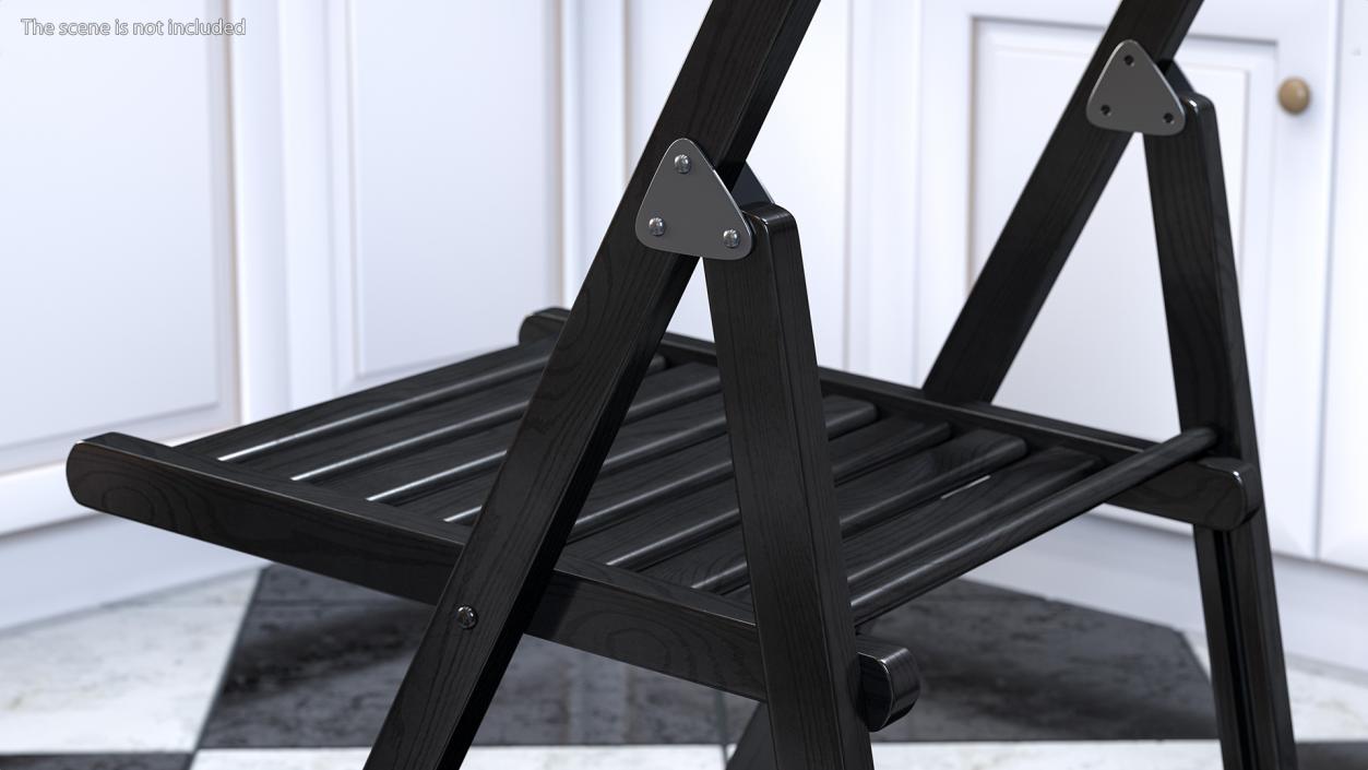 Folding Chair Black Open 3D model