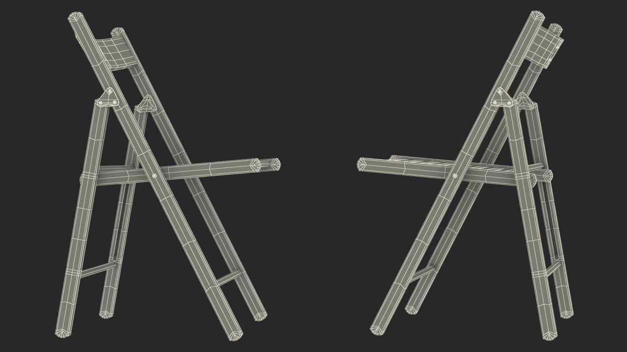 Folding Chair Black Open 3D model