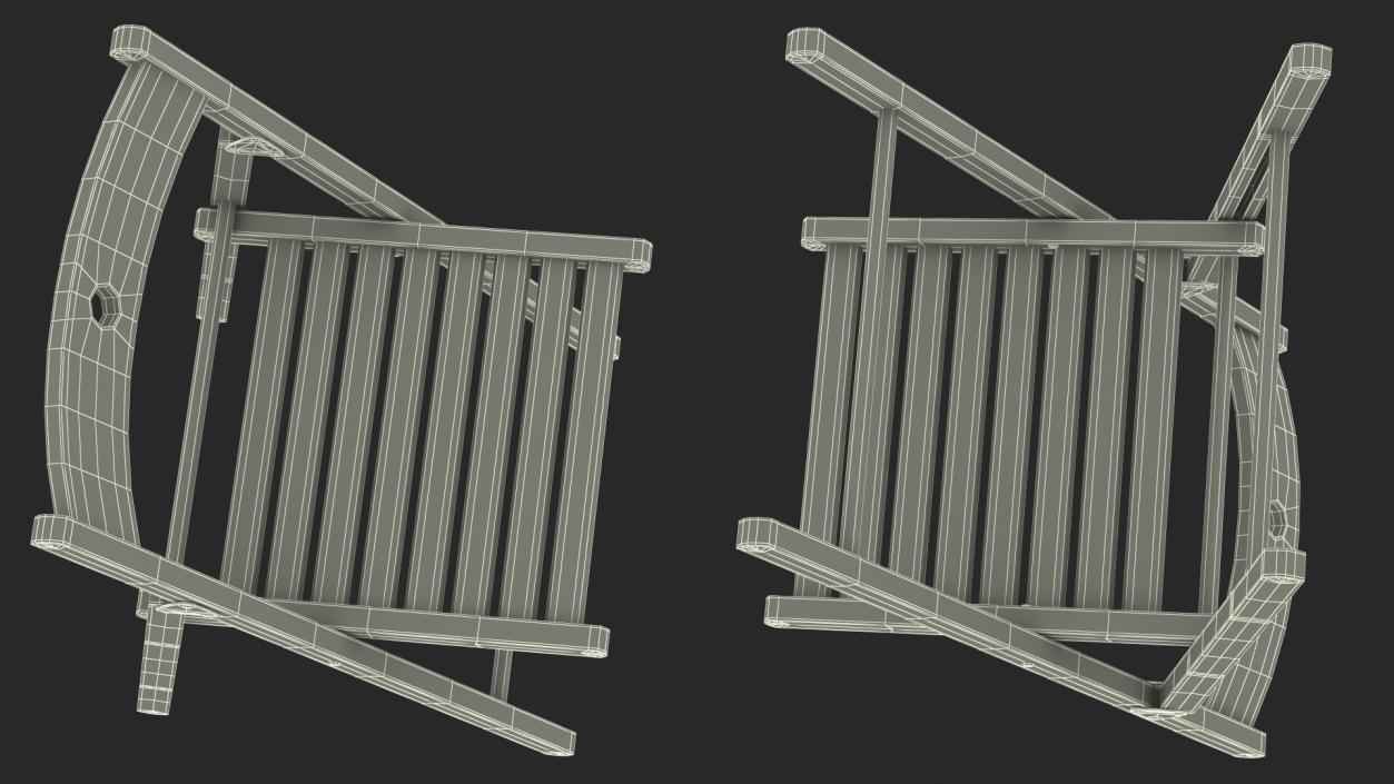 Folding Chair Black Open 3D model