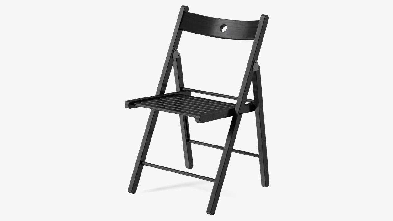 Folding Chair Black Open 3D model