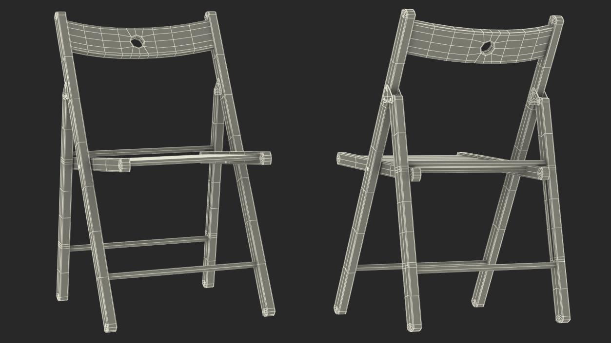 Folding Chair Black Open 3D model