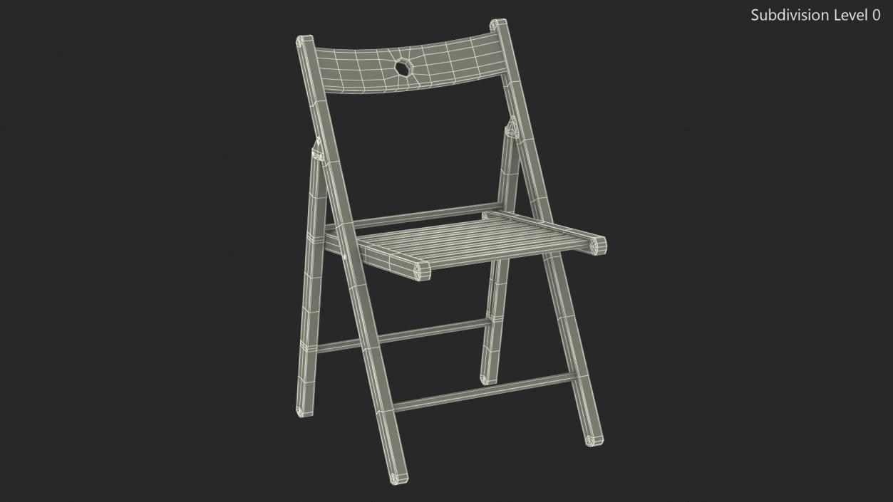 Folding Chair Black Open 3D model