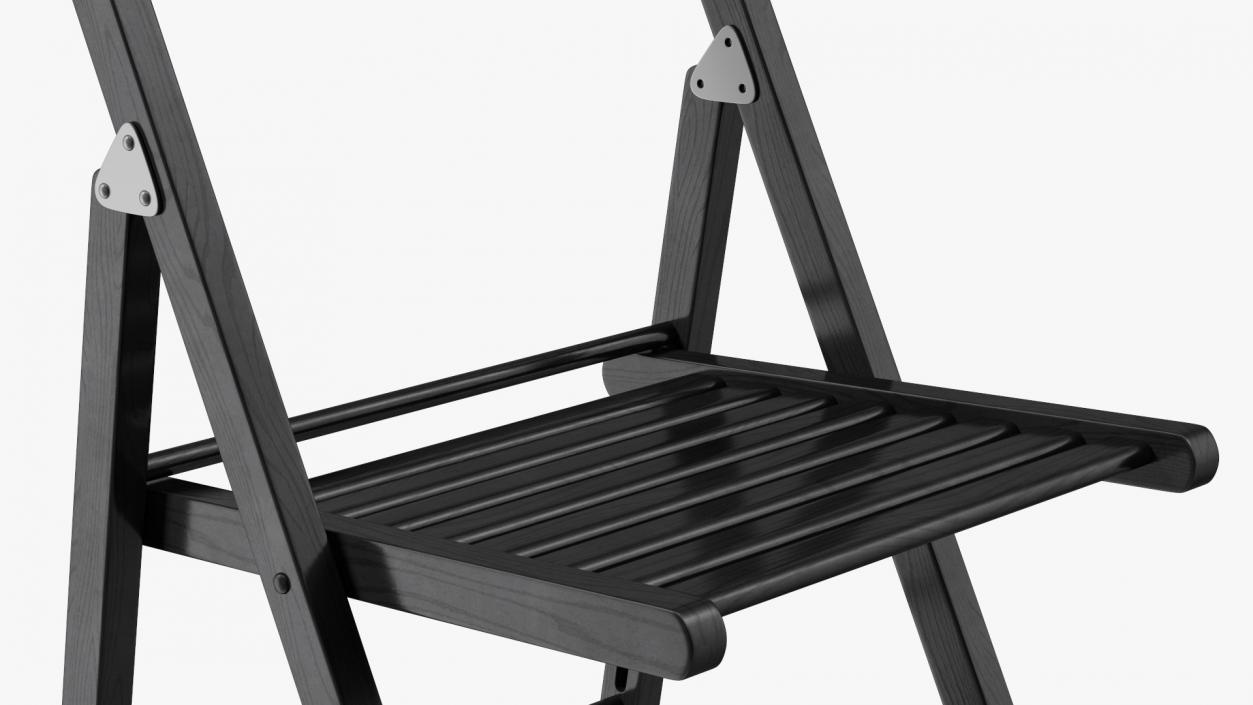 Folding Chair Black Open 3D model