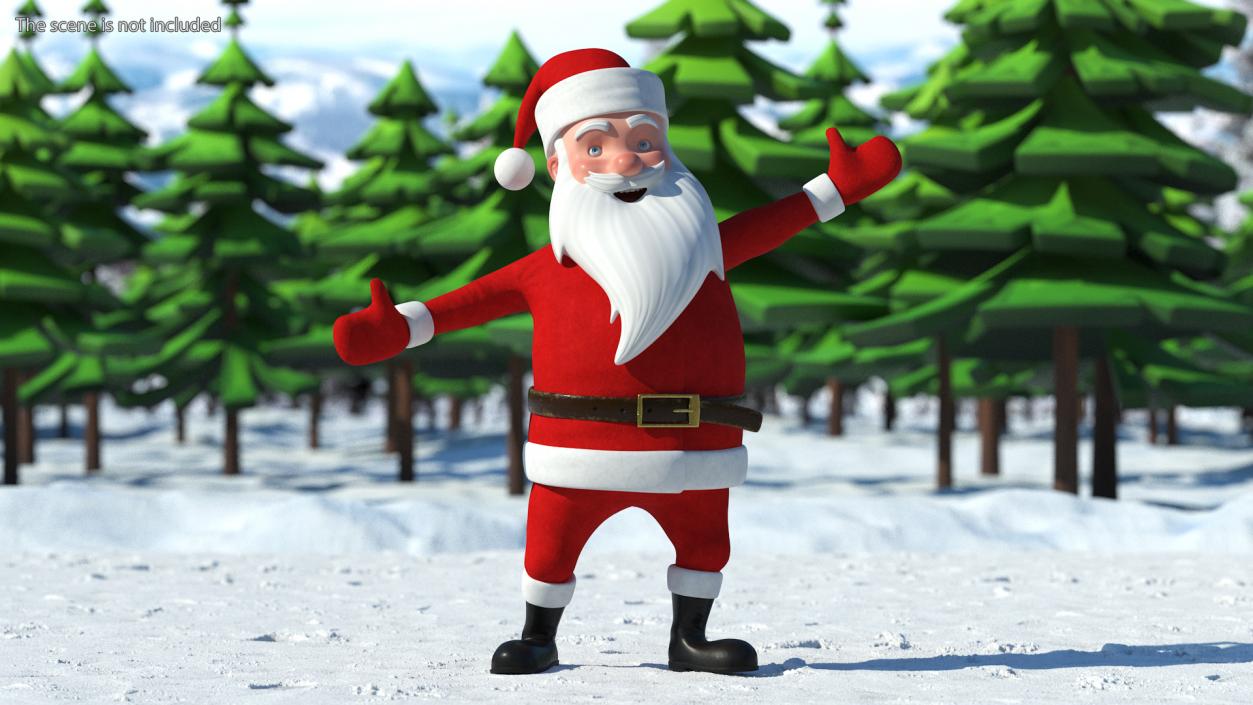 3D Santa Claus Cartoon Rigged