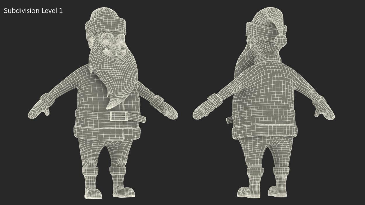 3D Santa Claus Cartoon Rigged