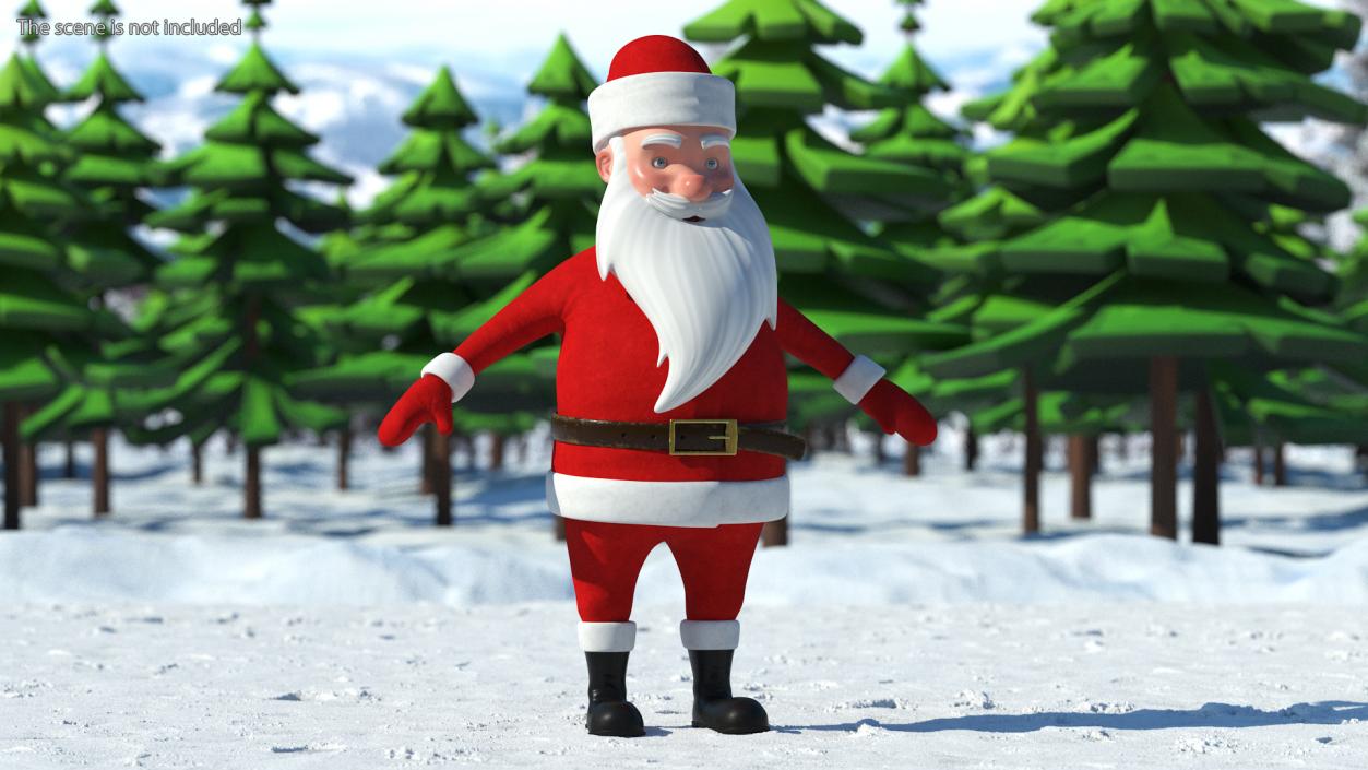 3D Santa Claus Cartoon Rigged