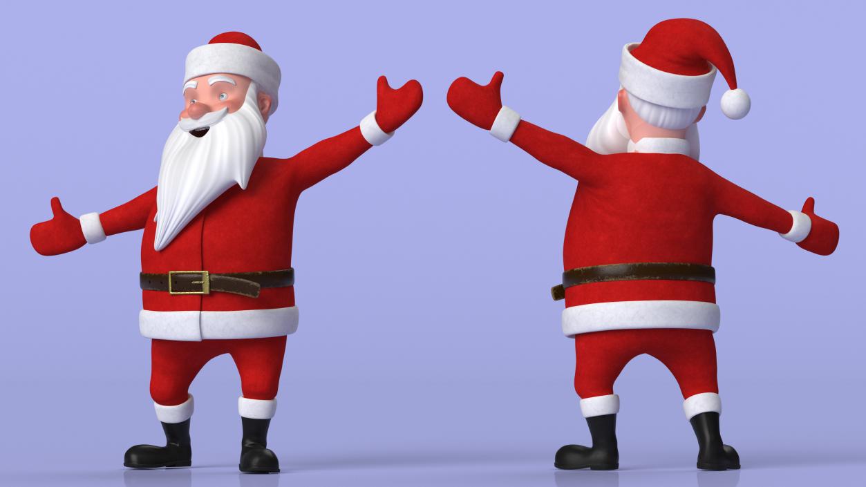 3D Santa Claus Cartoon Rigged