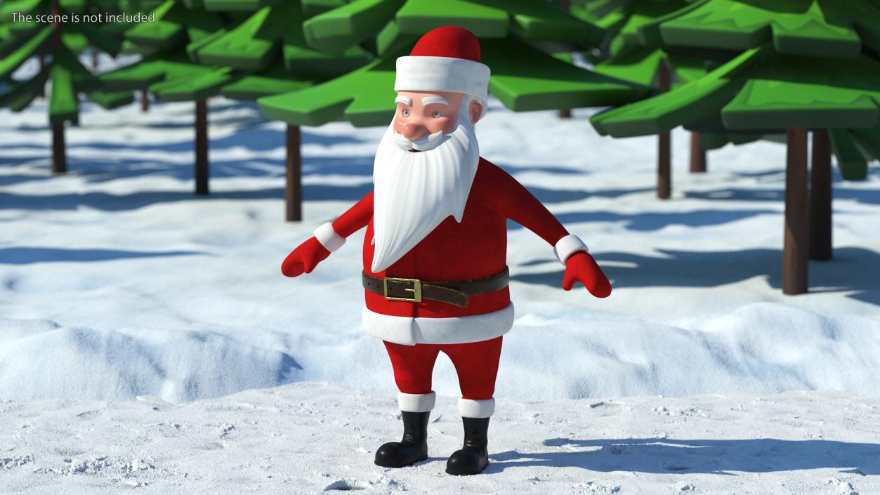 3D Santa Claus Cartoon Rigged