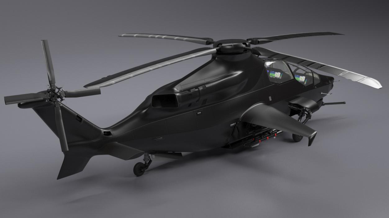 3D Military Attack Helicopter with Weapon model