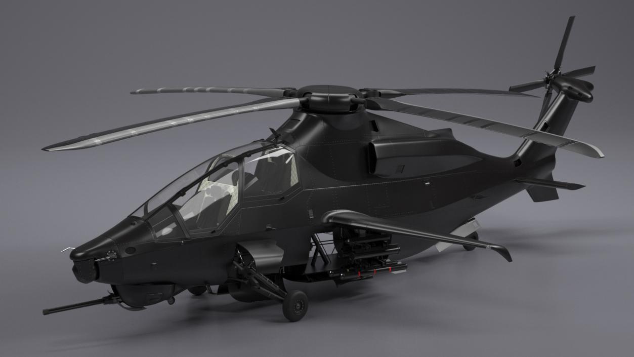 3D Military Attack Helicopter with Weapon model