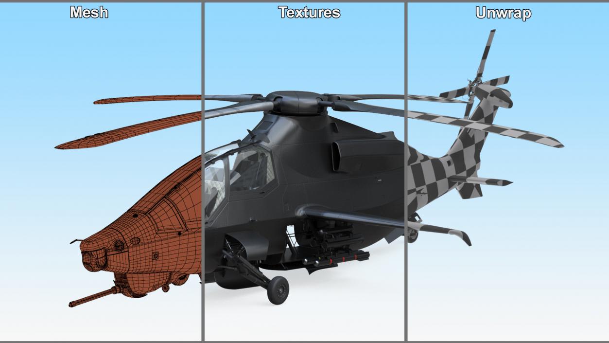 3D Military Attack Helicopter with Weapon model