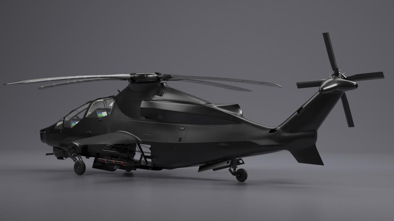 3D Military Attack Helicopter with Weapon model