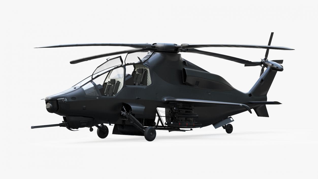 3D Military Attack Helicopter with Weapon model