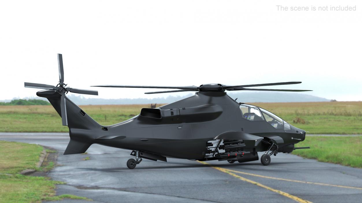 3D Military Attack Helicopter with Weapon model