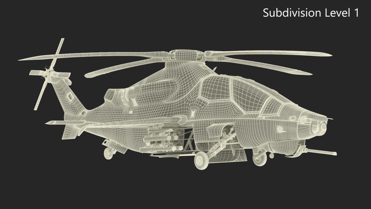 3D Military Attack Helicopter with Weapon model