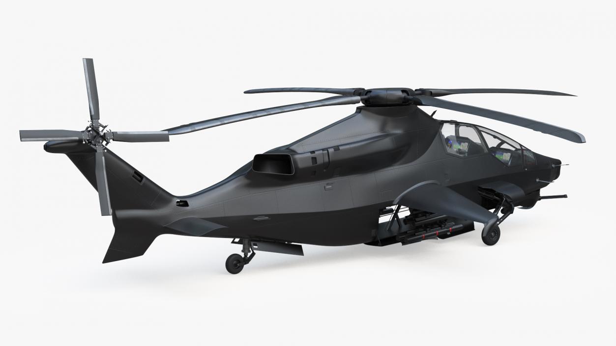 3D Military Attack Helicopter with Weapon model