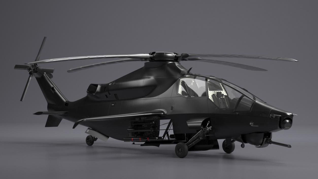 3D Military Attack Helicopter with Weapon model