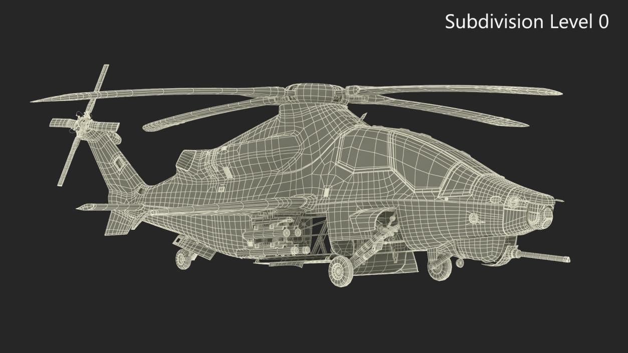 3D Military Attack Helicopter with Weapon model