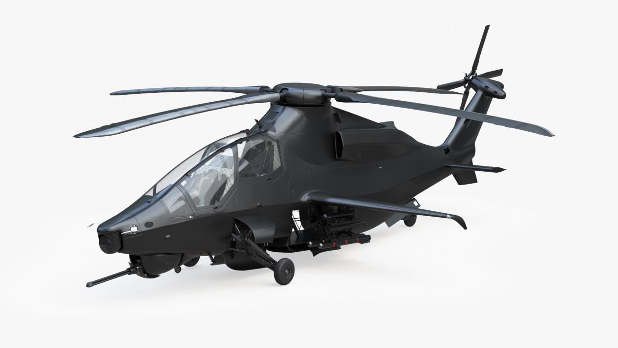 3D Military Attack Helicopter with Weapon model