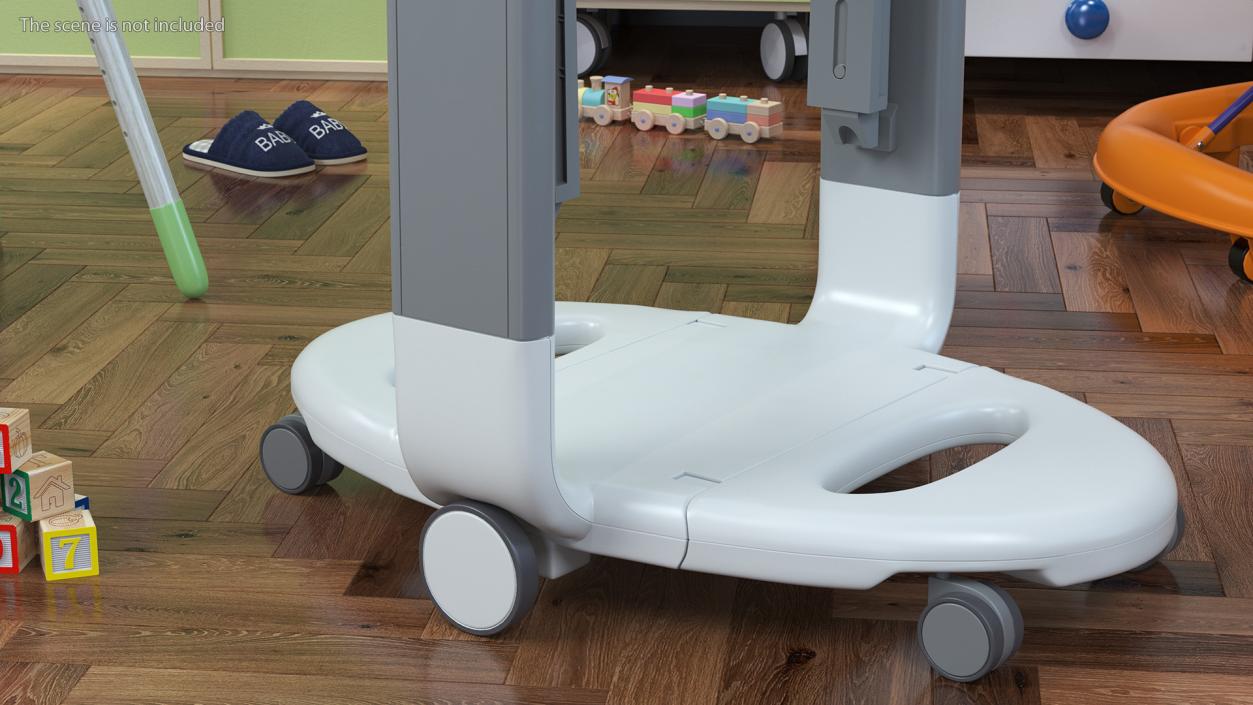 High Chair Peg Perego Horizontal Grey Rigged 3D model