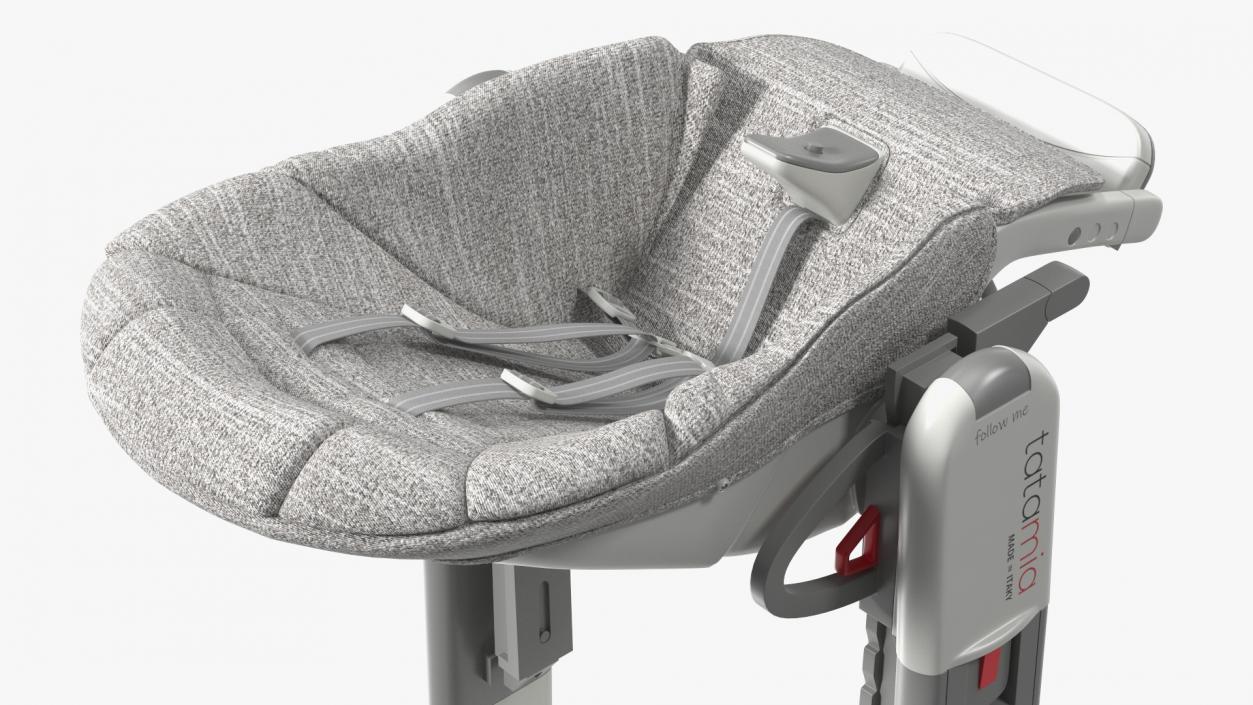 High Chair Peg Perego Horizontal Grey Rigged 3D model